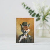 Tea Time Herr Fox ACEO Business Card Visitenkarte (Stehend Vorderseite)