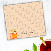 Tea Time Honey Pot Personalized Grid Sticky Notes Post-it Klebezettel