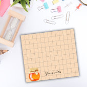 Tea Time Honey Pot Personalized Grid Sticky Notes Post-it Klebezettel