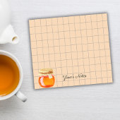 Tea Time Honey Pot Personalized Grid Sticky Notes Post-it Klebezettel
