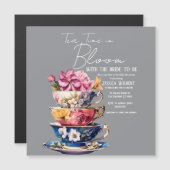 Tea Time in Bloom Bridal Shower Invite Magnetkarte (Vorne/Hinten)