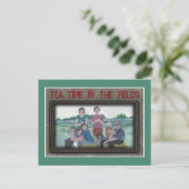 "Tea Time in the Fields" mit dekorativem Rand Postkarte (Stehend Vorderseite)
