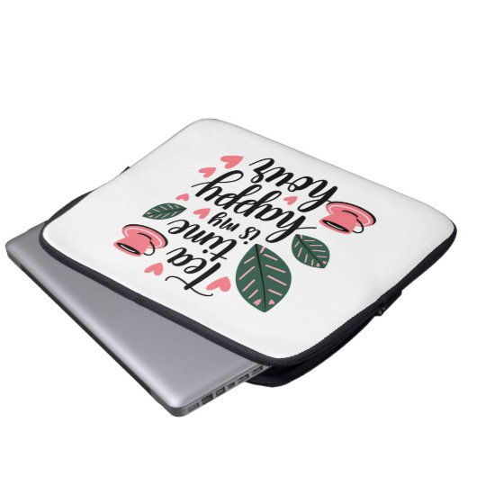 Tea Time is my Happy Hour - Electronics Bag Laptopschutzhülle (Vorne Knopf)