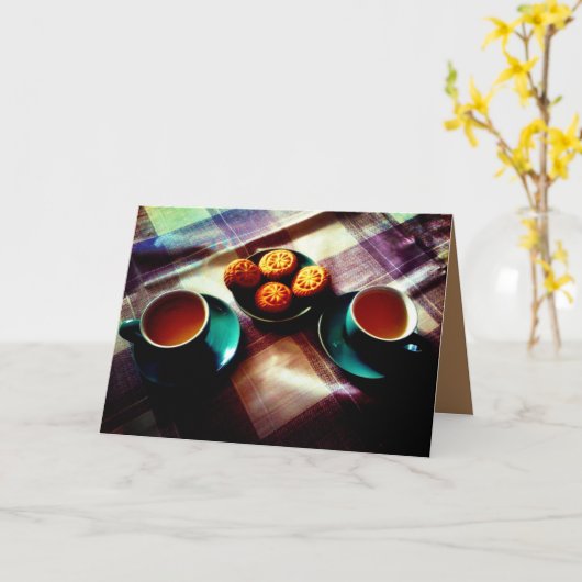 Tea Time Karte (Gelbe Blume)