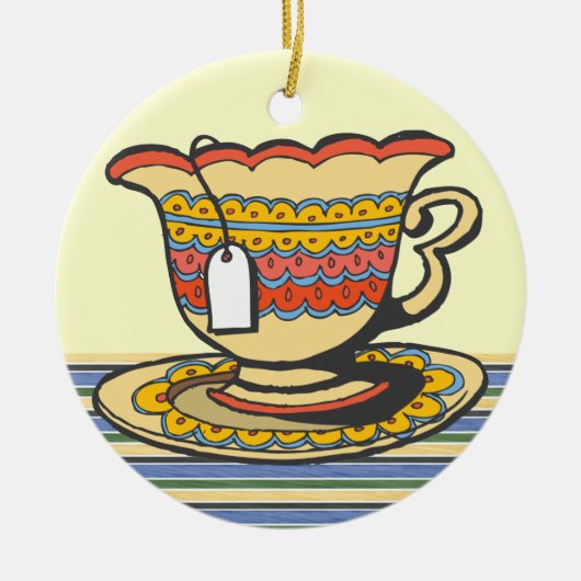 Tea Time Keramik Ornament (Vorne)