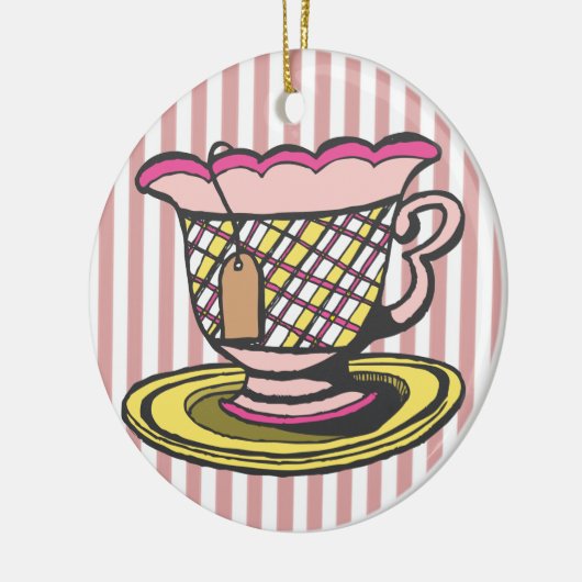 Tea Time Keramikornament (Links)