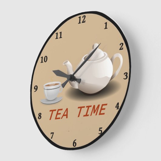 Tea Time Kitchen Clock Große Wanduhr (Winkel)