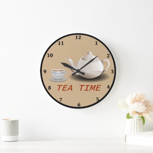 Tea Time Kitchen Clock Große Wanduhr (Zuhause)