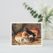 Tea Time Kittens Henriëtte Ronner-Knip Postkarte (Stehend Vorderseite)