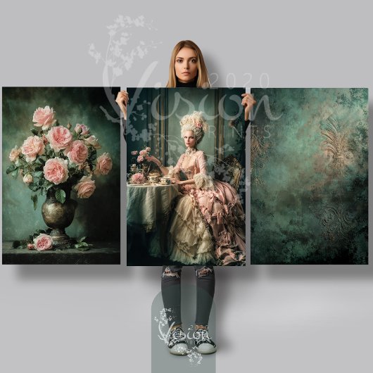 Tea Time Mary Antoinette Heavy Weight Decoupage Geschenkpapier Set