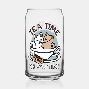 Tea Time Meow Time - Niedliches Katzen- und Teedes Dosenglas