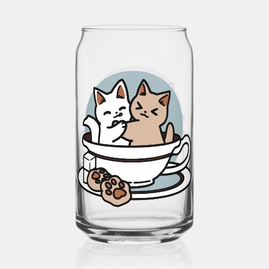 Tea Time Meow Time - Niedliches Katzen- und Teedes Dosenglas (Vorderseite)