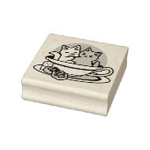 Tea Time Meow Time - Niedliches Katzen- und Teedes Gummistempel (Stempel)