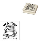 Tea Time Meow Time - Niedliches Katzen- und Teedes Gummistempel (Stempel)