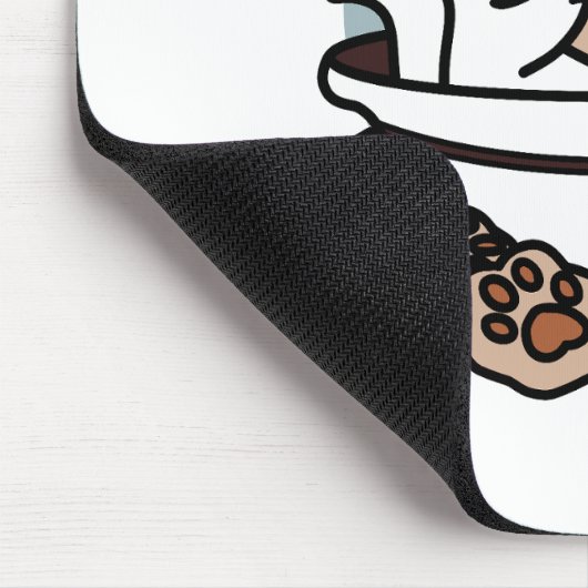 Tea Time Meow Time - Niedliches Katzen- und Teedes Mousepad (Ecke)