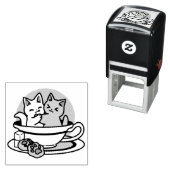 Tea Time Meow Time - Niedliches Katzen- und Teedes Permastempel (Beispiel)