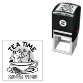 Tea Time Meow Time - Niedliches Katzen- und Teedes Permastempel (Beispiel)