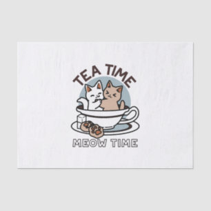 Tea Time Meow Time - Niedliches Katzen- und Teedes Seidenpapier