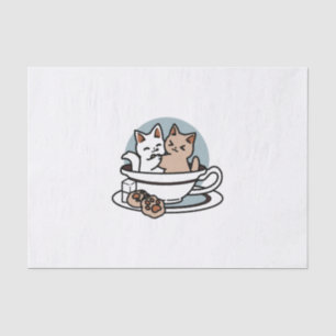 Tea Time Meow Time - Niedliches Katzen- und Teedes Seidenpapier