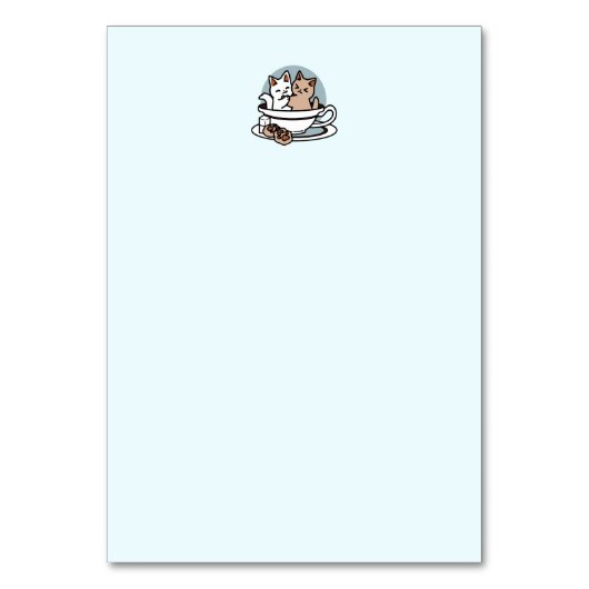 Tea Time Meow Time - Niedliches Katzen- und Teedes Tischnummer (Rückseite)