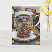 Tea Time mit dem Zeitreisenden Karte (Gelbe Blume)