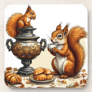 Tea time mit Eichhörnchen Getränkeuntersetzer