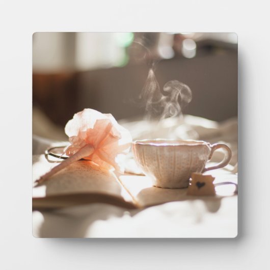 Tea Time mit einem guten Buch Fotoplatte (Vorderseite)