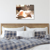 Tea Time mit einem guten Buch Leinwanddruck (Insitu (Schlafzimmer))