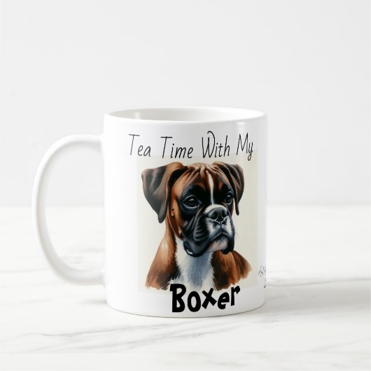 Tea Time mit meinem Boxer personalisieren Kaffeetasse (Links)
