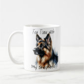 Tea Time mit meinem Hirten modern Kaffeetasse (Links)