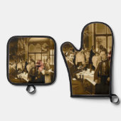 Tea Time Ofenhandschuh & Topflappen-Set (Vorderseite)