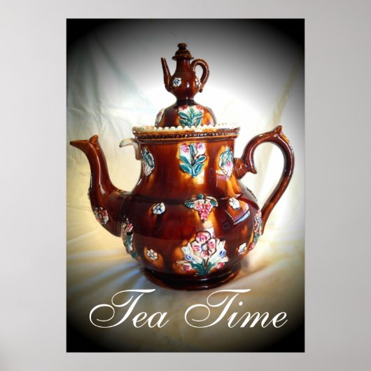 Tea Time Old Antique English Teapot Poster (Vorne)