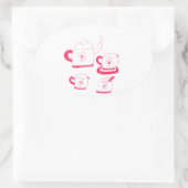 Tea Time Oval Aufkleber (Tasche)
