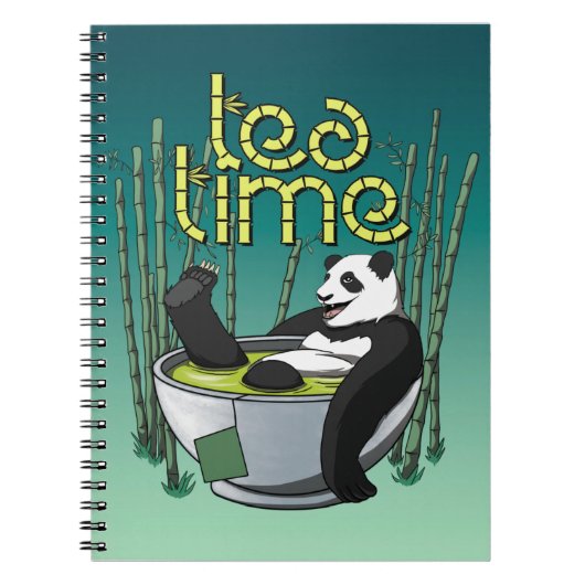 Tea Time Panda Notizblock (Vorderseite)