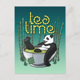 Tea Time Panda Postkarte