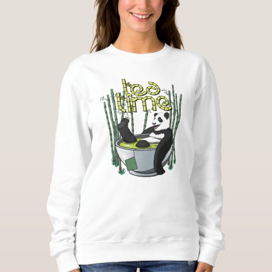 Tea Time Panda Sweatshirt (Vorderseite)