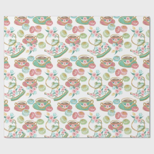 Tea Time Pattern Geschenkpapier (Flach)