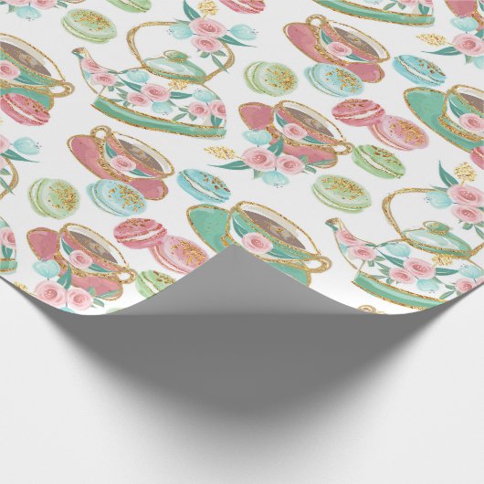 Tea Time Pattern Geschenkpapier (Ecke)