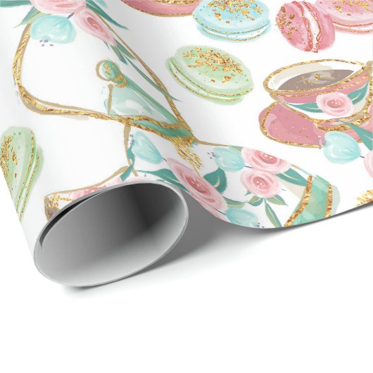 Tea Time Pattern Geschenkpapier (Rolleneckpunkt)