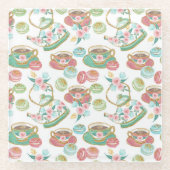 Tea Time Pattern Glasuntersetzer (Vorderseite)