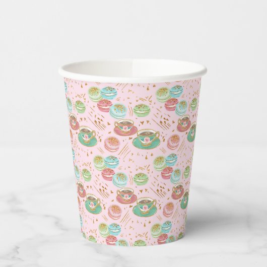 Tea Time Pattern Pappbecher (Links)