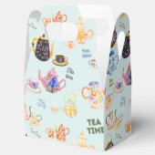 Tea time pattern - tea cups and tea pot geschenkschachtel (Geöffnet)