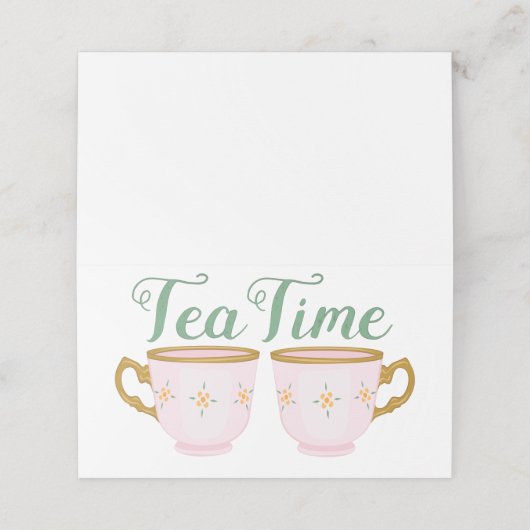 Tea Time Platzkarte (Außenseite Aufgefaltet)