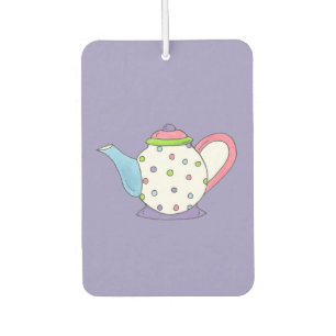 Tea Time Polka Dot Teapot Tea Party Teaparty Autolufterfrischer
