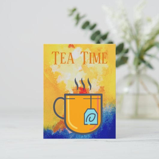 Tea Time Postcard Postkarte (Stehend Vorderseite)