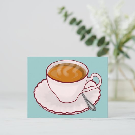 Tea Time Postcard Postkarte (Stehend Vorderseite)