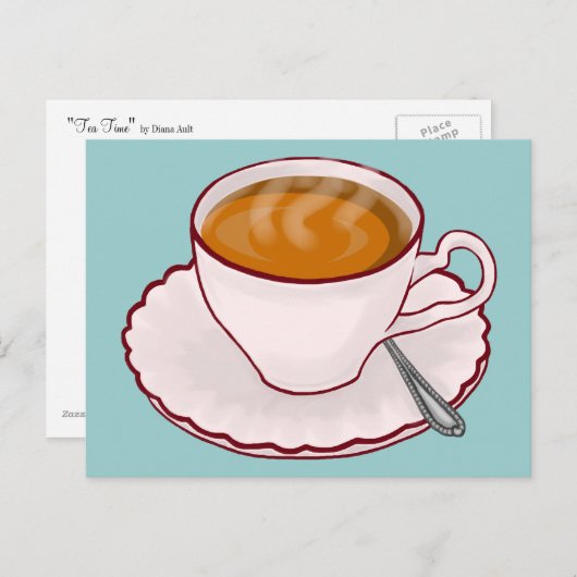 Tea Time Postcard Postkarte (Vorne/Hinten)