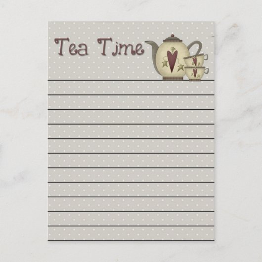 Tea Time Postcard Postkarte (Vorderseite)