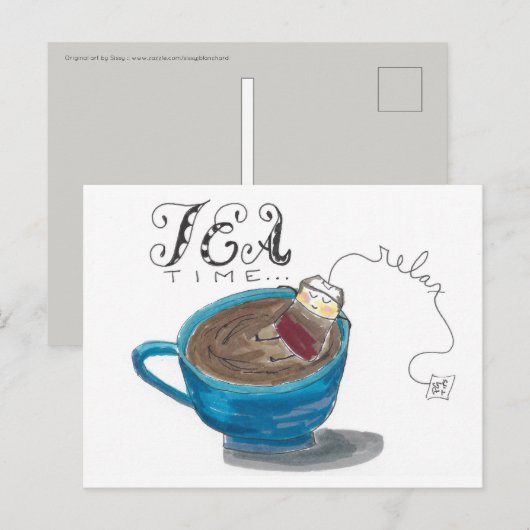 Tea Time Postcard Postkarte (Vorne/Hinten)