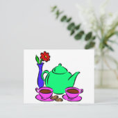 Tea Time Postkarte (Stehend Vorderseite)